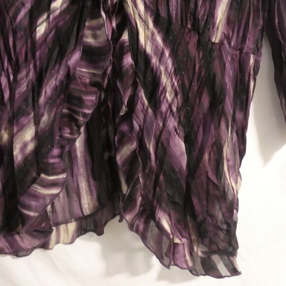CONTEMPO by PENNINGTONS | size 20 | Sheer Mixed Purple Tie Front Cardigan - Picture 7 of 15